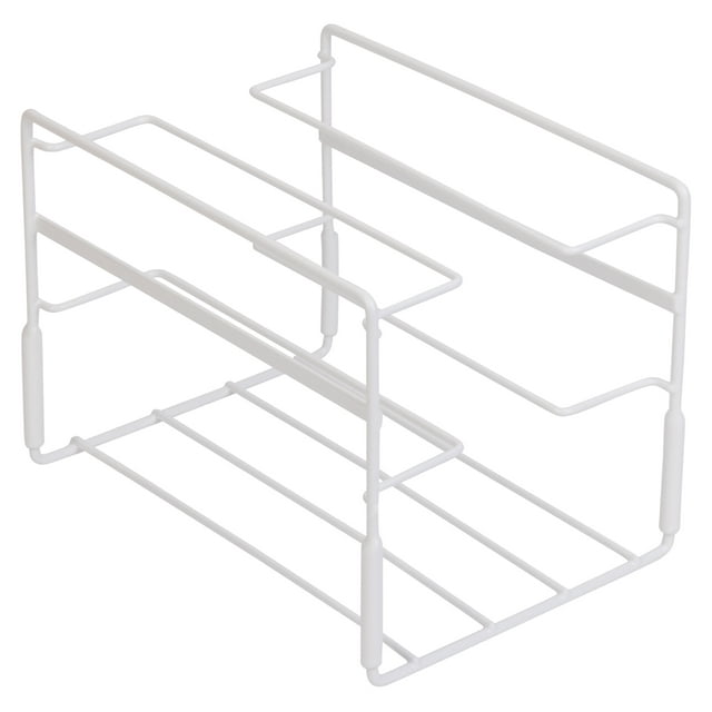 Metal Wire Wrap 3 Tier Stand Organizer Rack, White