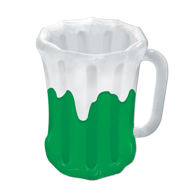 Pack of 6 Green and White Beer Mug St. Patrick&#39;s Day Coolers 27&quot;