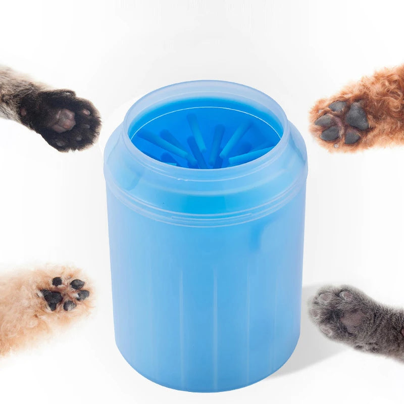 Dog Foot Cleaning Brush Wash Cup, Waterproof Reusable Pet Wash Cup, Small (Blue)