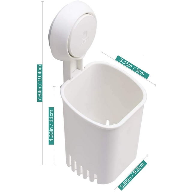 Toothbrush Holder Suction Cup Toothbrush and Toothpaste Holder Wall Mounted in Bathroom, White