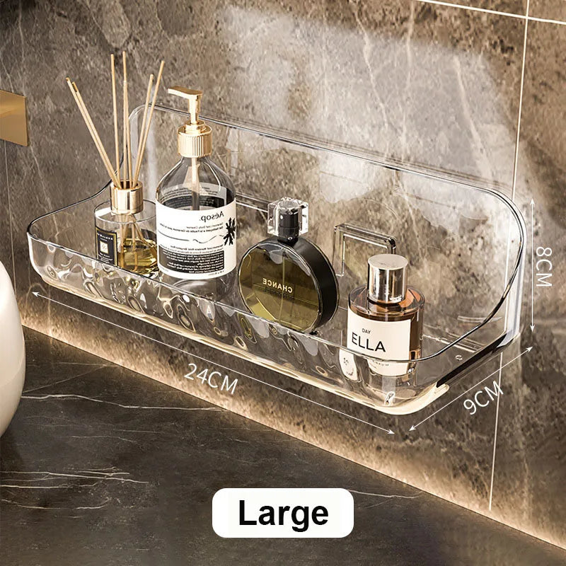 Acrylic Bathroom Shelf No Drill Organizer Shower Storage Rack