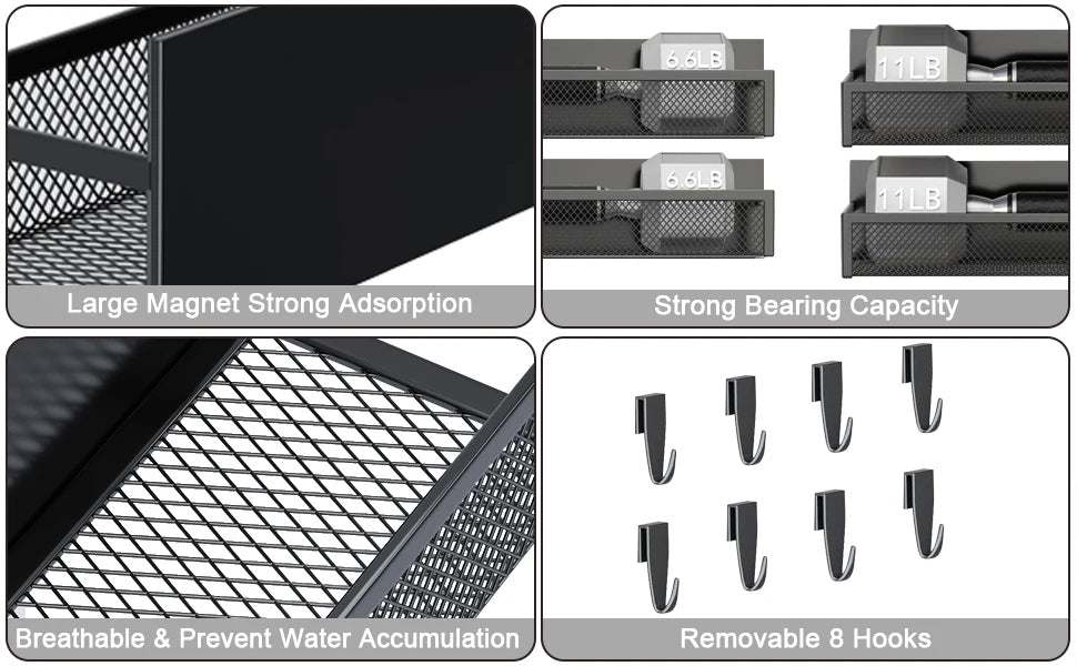 Magnetic Spice Rack Organizer for Fridge Side, 5-Pack