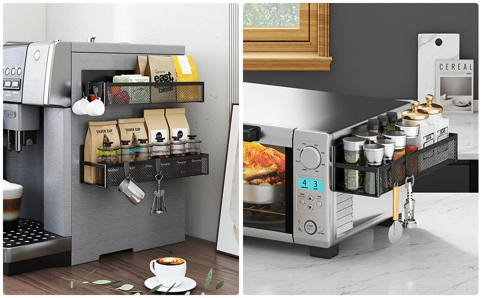 Magnetic Spice Rack Organizer for Fridge Side, 5-Pack