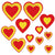 Valentines Day Heart Cutouts Red and Gold, Pack of 144