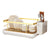 Dish Drying Rack with Utensil Holder Drip Tray (Gold)