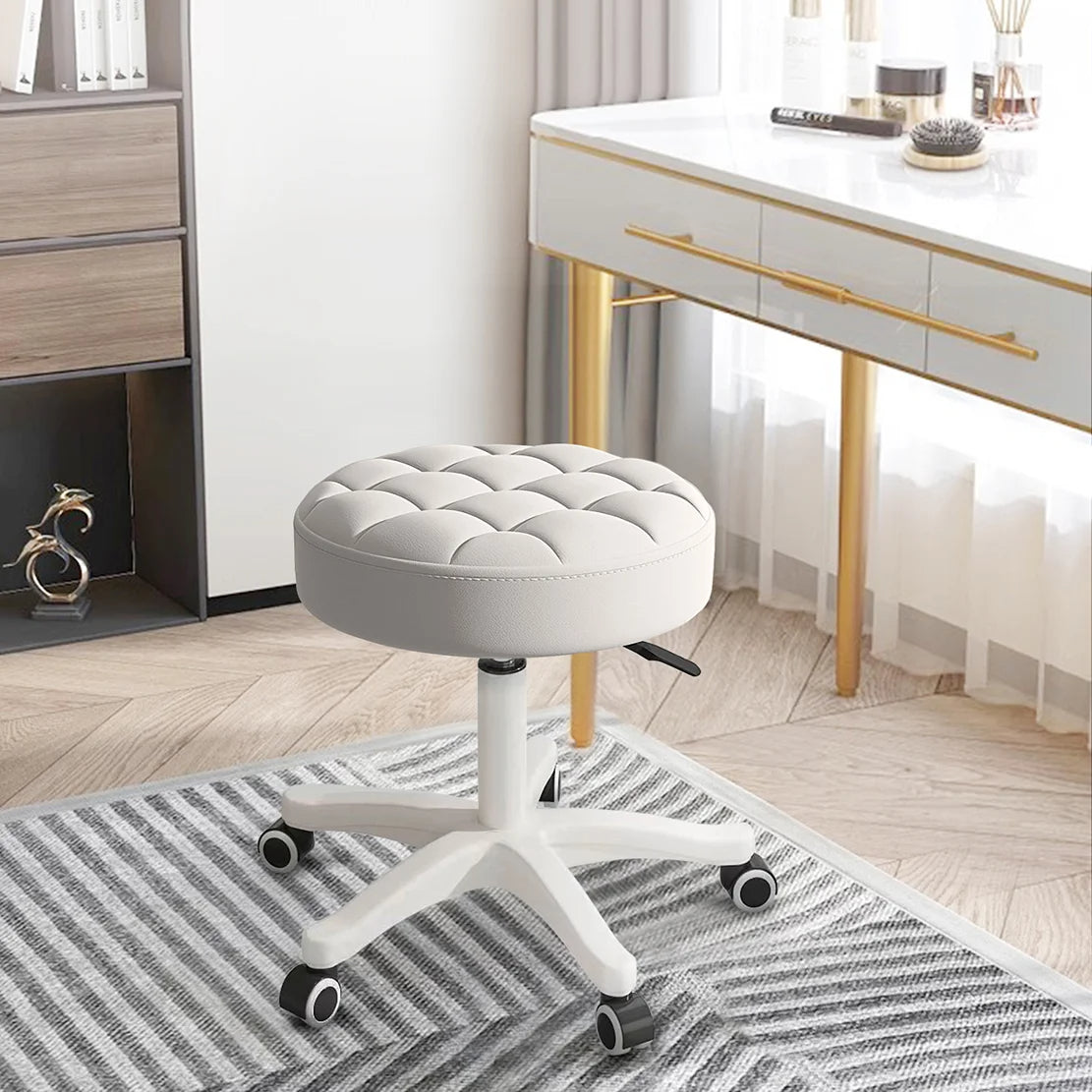 Adjustable Rolling Swivel Stool for Home & Office (Gray)