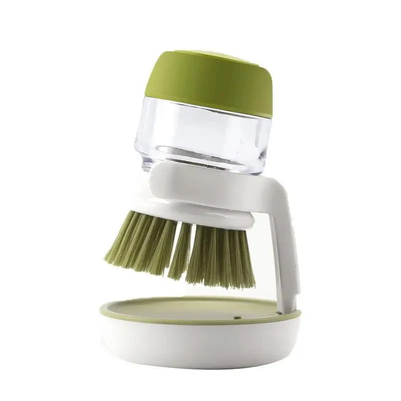 Dish Brush Soap Dispenser For Household Kitchen Dish (Green)