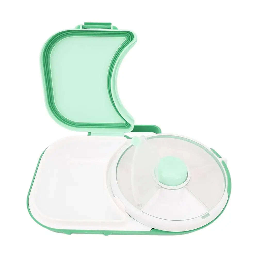 Portable Snack Rotating Lunchbox with 5 Compartments (Green)