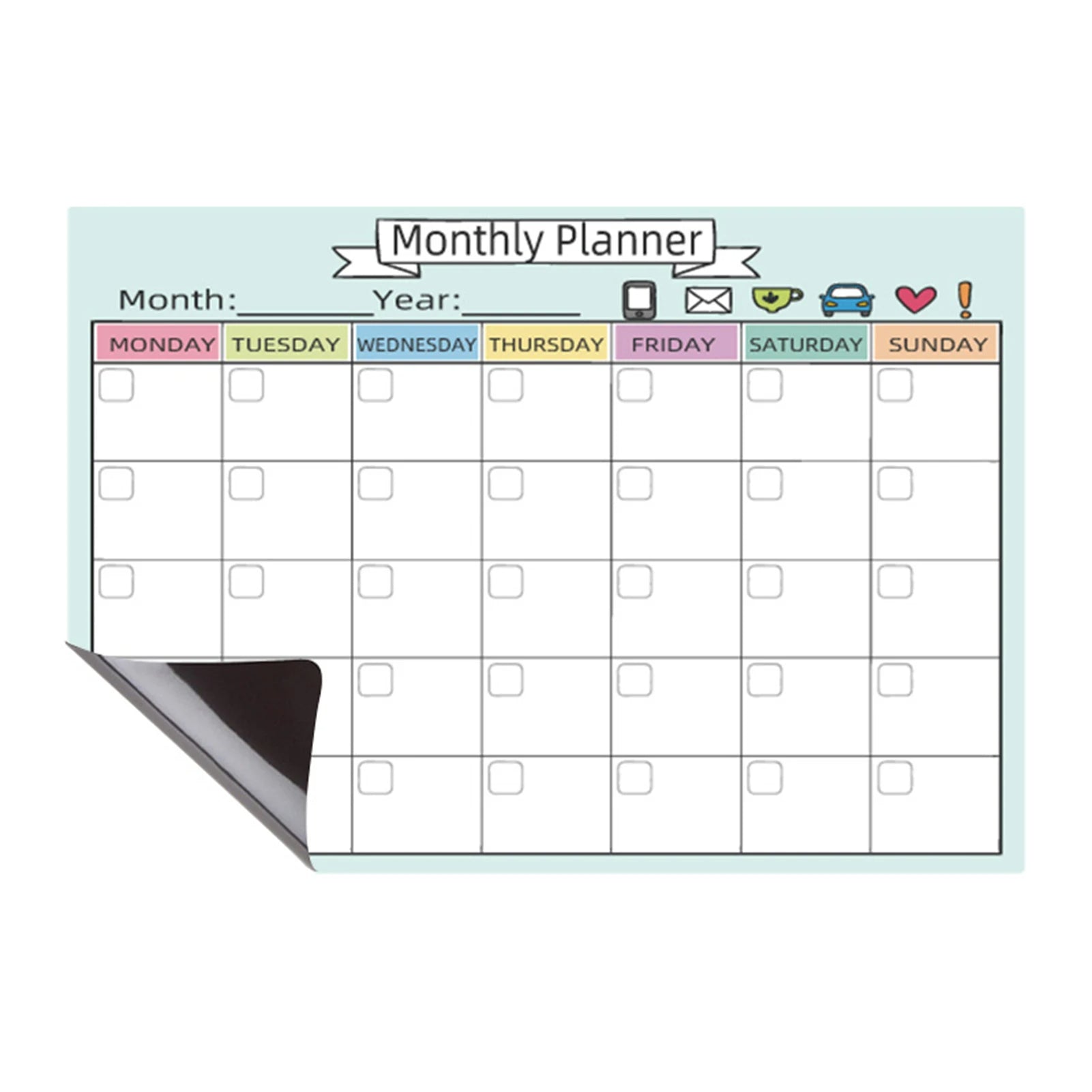 Magnetic Message Board Planner for Refrigerator