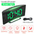 Curved Screen Digital LED Alarm Clock with Temperature Display (Green)