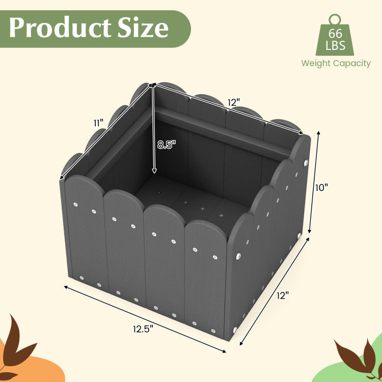2 Pack Square Planter Box with Drainage Gaps