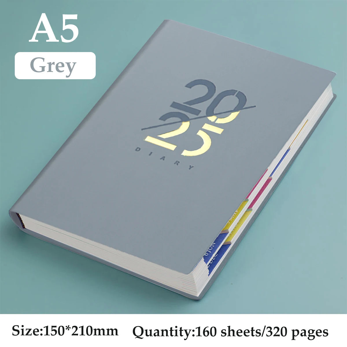 2025 Jan-Dec Planner English Language Notebook A5 PU Leather Cover