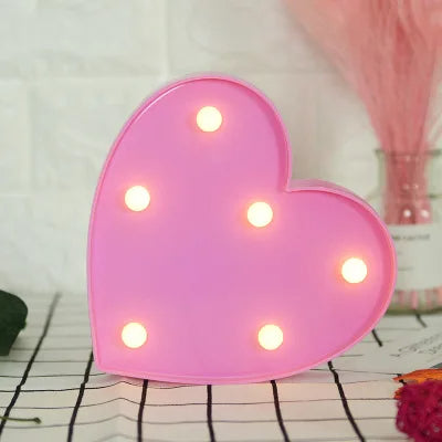 Pink Heart Shape Atmosphere Led Neon Light Sign Wall Mounted Night Light