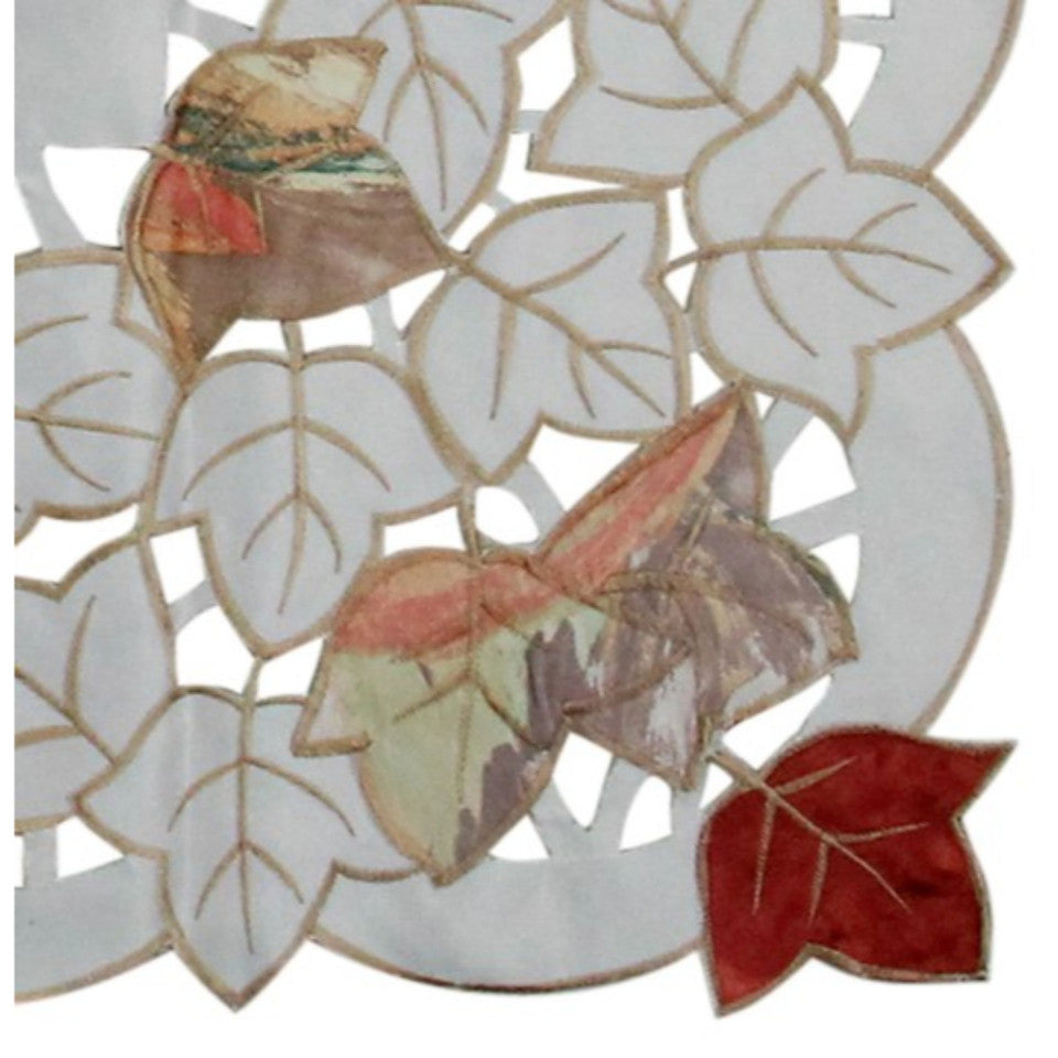 Embroidered Fall Leaf Design 34&quot; for Autumn Harvest Decor