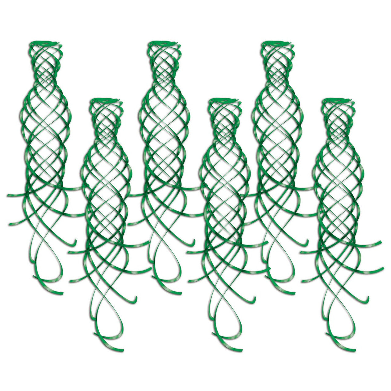 Pack of 36 Green Shimmering Whirl Hanging St. Patrick's Day Decor 20"