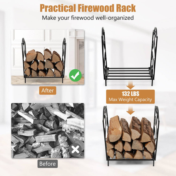 Heavy Duty Steel Firewood Log Rack