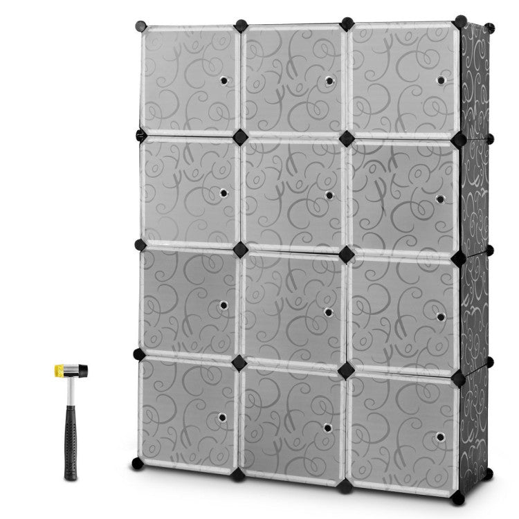 Portable 12 Cube Storage Organizer Easy Assembly