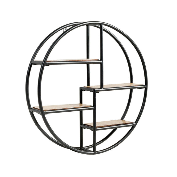 Round Wall Hanging Shelf for Storage and Display
