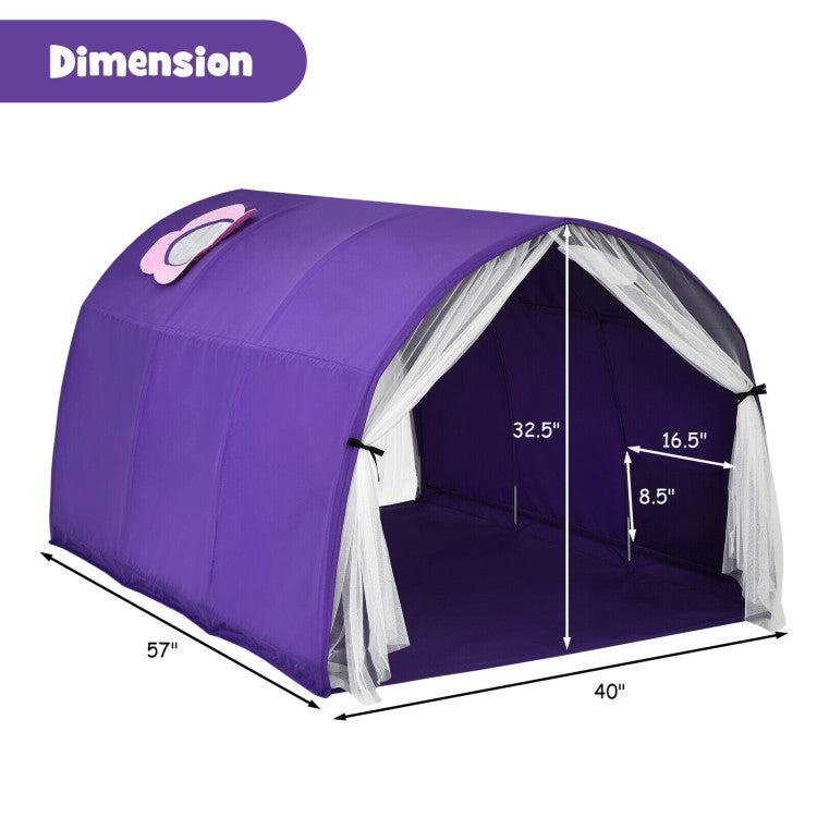 Portable Play Tent Kids Galaxy Starry Sky with Double Net Curtain
