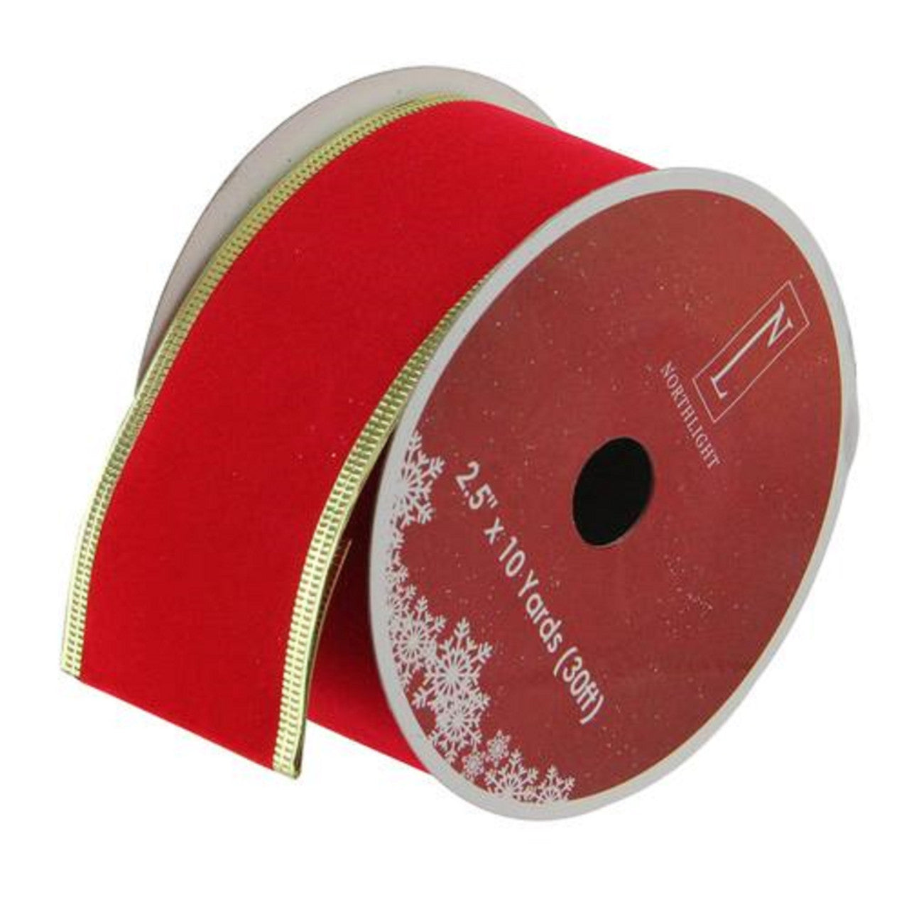 Red and Gold Wired Christmas Craft Ribbon 2.5 x 10 Yards