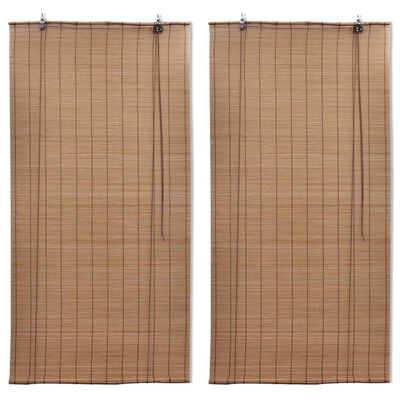 Natural Brown Bamboo Roller Blinds 47.2&quot; x 86.8&quot;