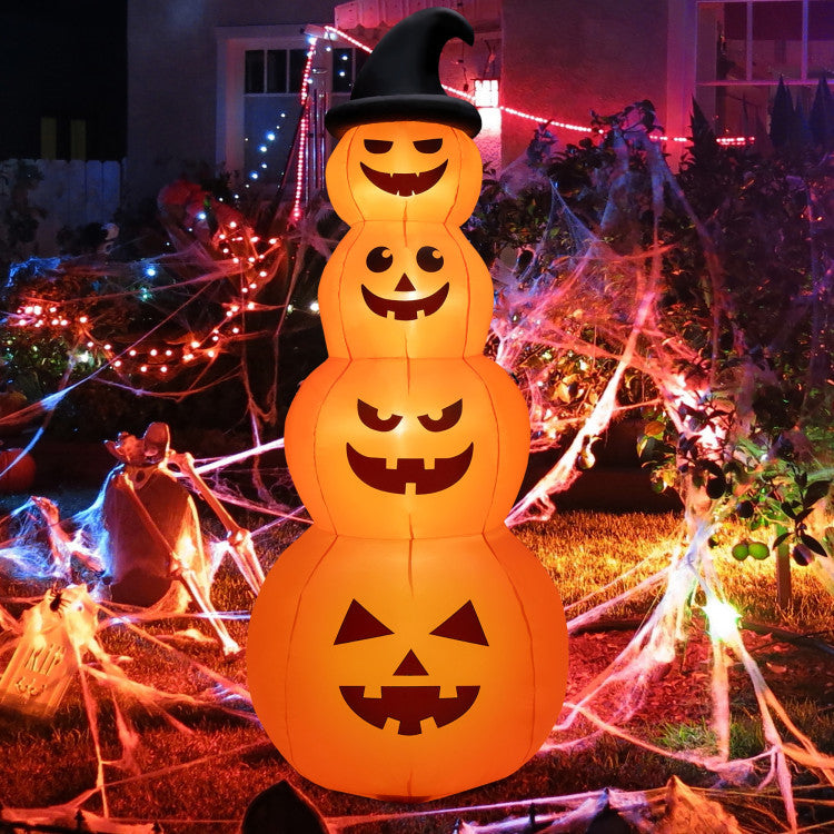 Inflatable Halloween Pumpkins Stack 8FT with LED Lights