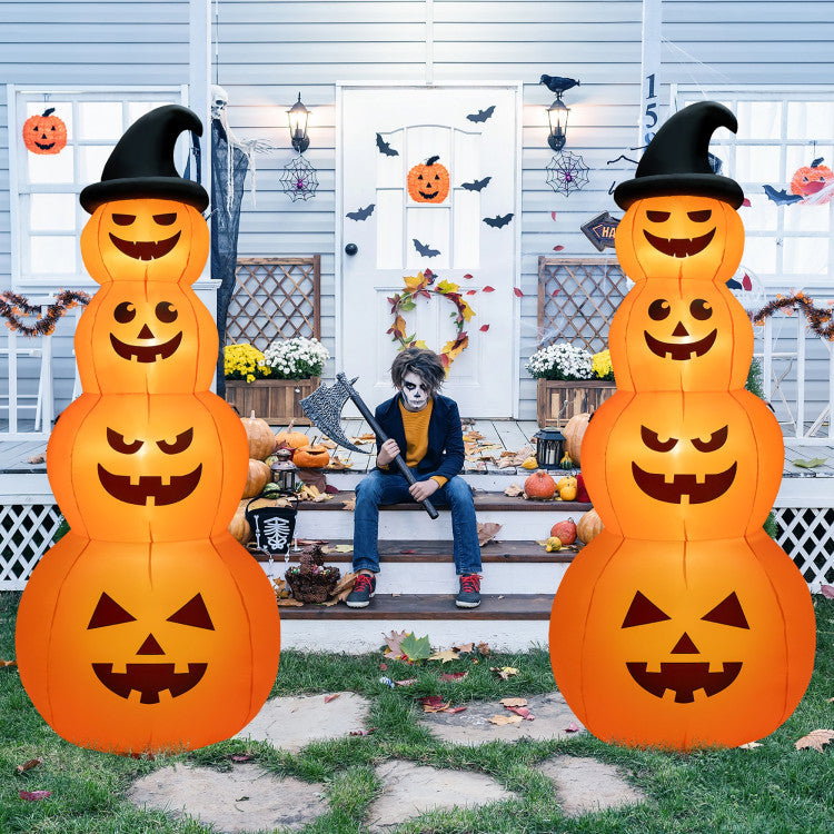 Inflatable Halloween Pumpkins Stack 8FT with LED Lights