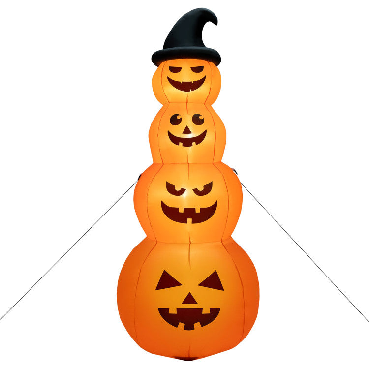 Inflatable Halloween Pumpkins Stack 8FT with LED Lights