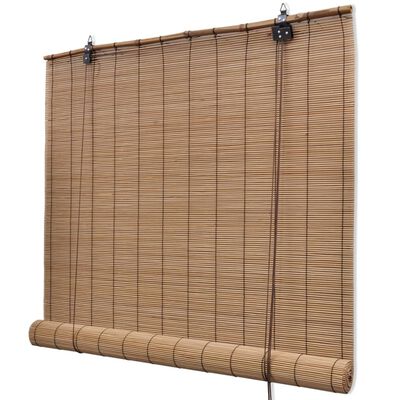Natural Brown Bamboo Roller Blinds 47.2&quot; x 86.8&quot;