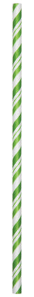 Lime Green and White Striped Straw Pack of 144  Party Supplies 7.75"