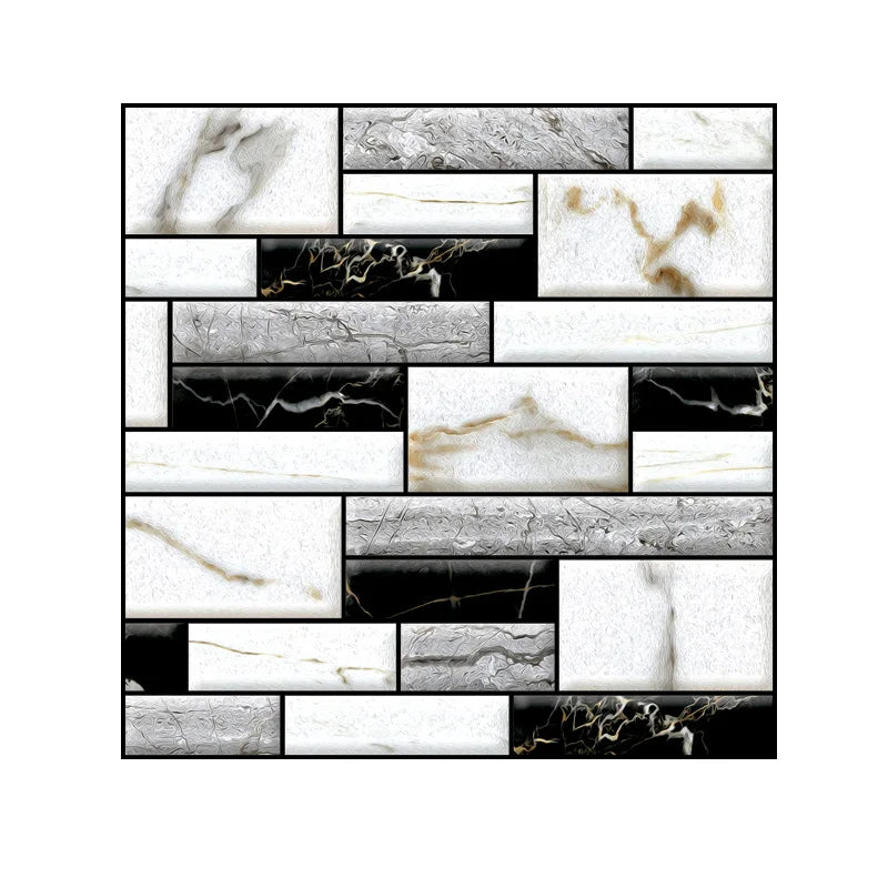 3D PVC Self-Adhesive Tile Stickers 20PC Waterproof Kitchen & Bathroom Wall Decor