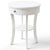 Round Wood End Table 2 Tier with Open Drawer, White