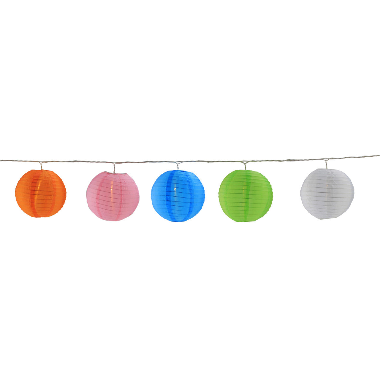 Colorful Paper Lantern Lights 10 Count Clear Bulbs