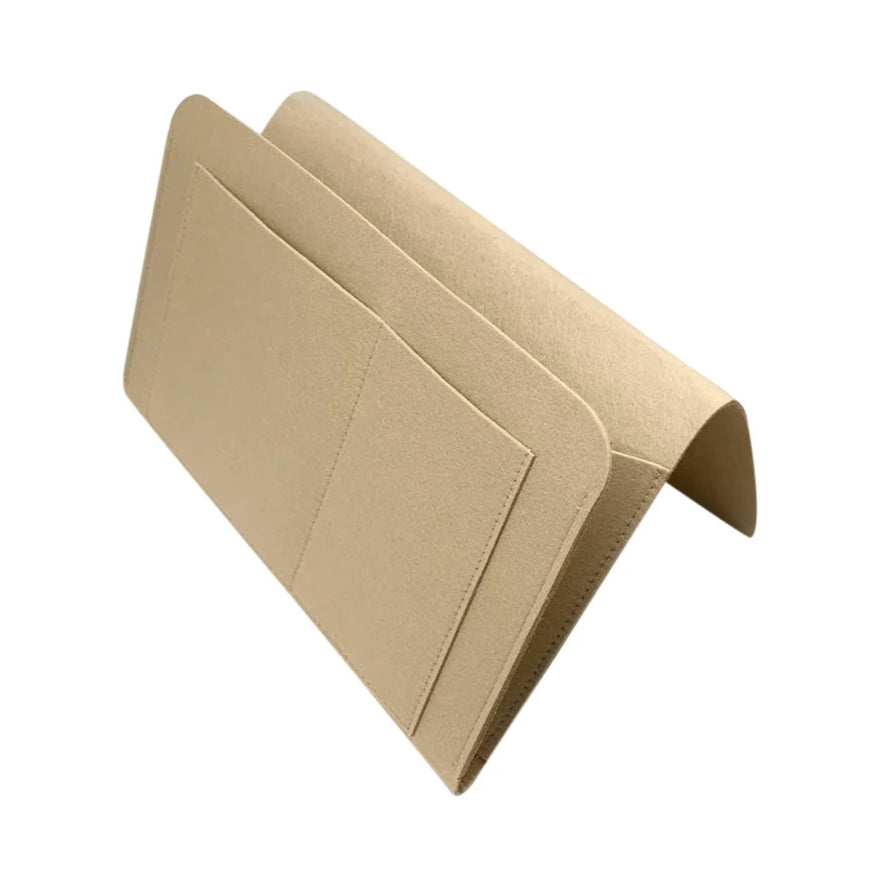 Hanging Storage Bag Baby Tissue Box For Bed Sofa Side Pouch (Khaki)