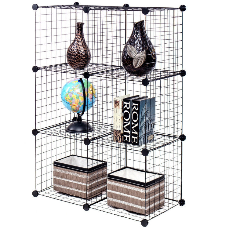 Free Standing Modular Storage 6 Metal Wire Cubes