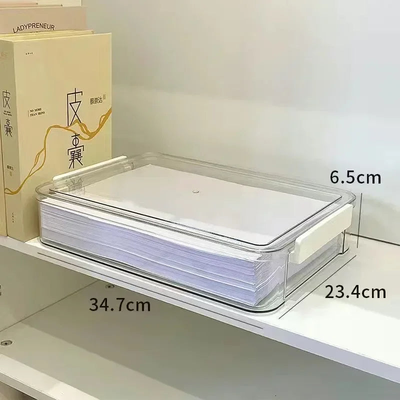 Desktop Document Organizer with Dust-Proof Lid (Large)