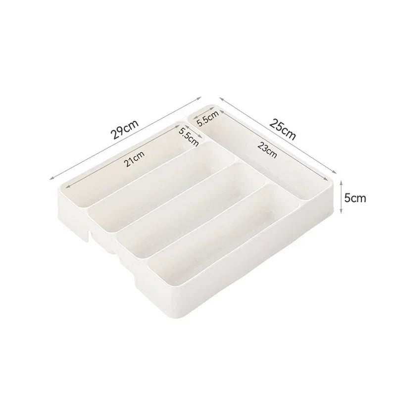 5 Compartments Cutlery Organizer Daily Drawer Divider Tray