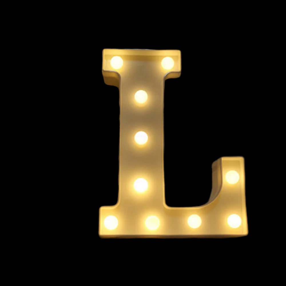 Luminous Letter L Lamp LED Lights Birthday Valentine's Day