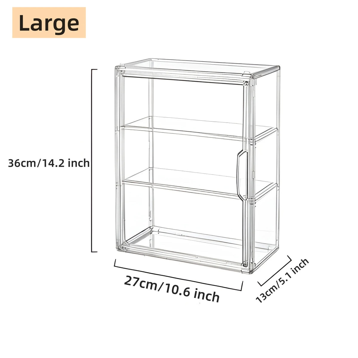 Clear Dustproof Makeup Organizer Layered Storage (Large)