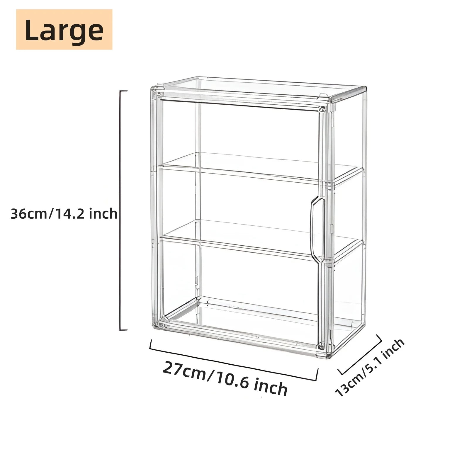 Clear Dustproof Makeup Organizer Layered Storage (Large)