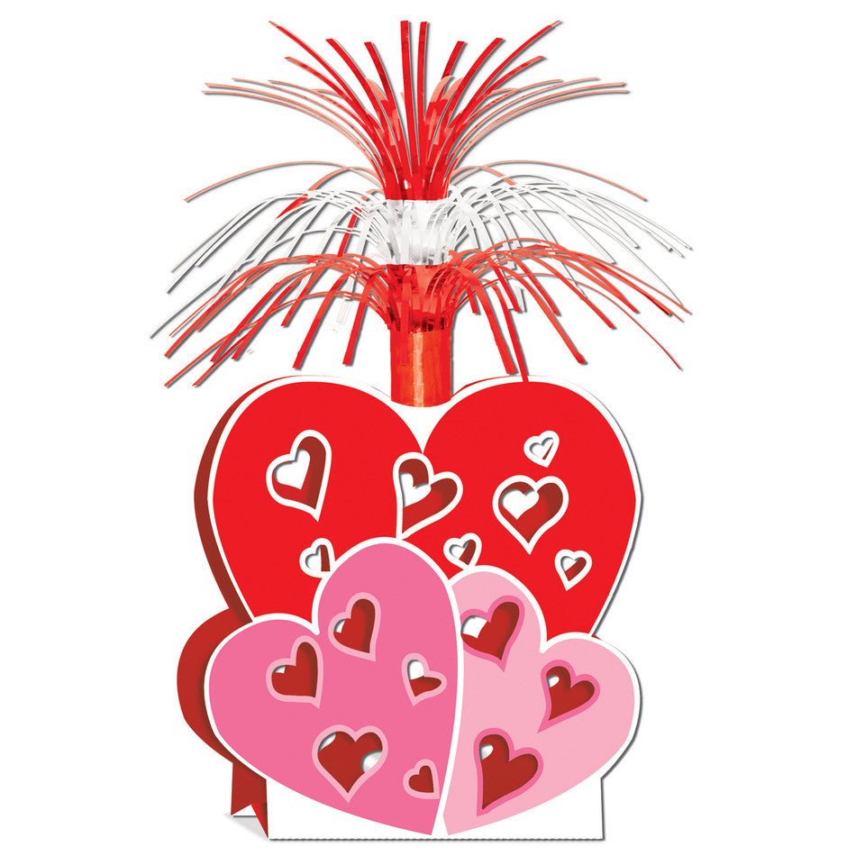 Metallic Valentine Centerpiece 15" Table Decoration, Pack of 12 (Red)