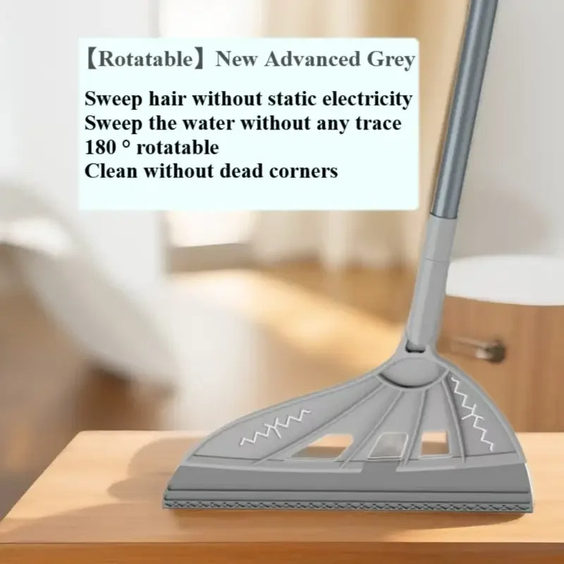 Rotating Magic Broom 180° Telescopic Static-Free Sweeper (Light Gray)