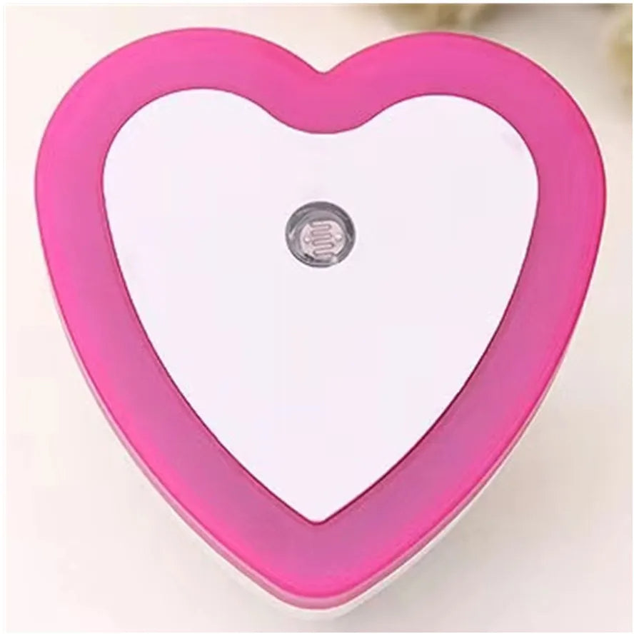 LED Heart Night Light Mini Light Sensor Control US Plug (Red)