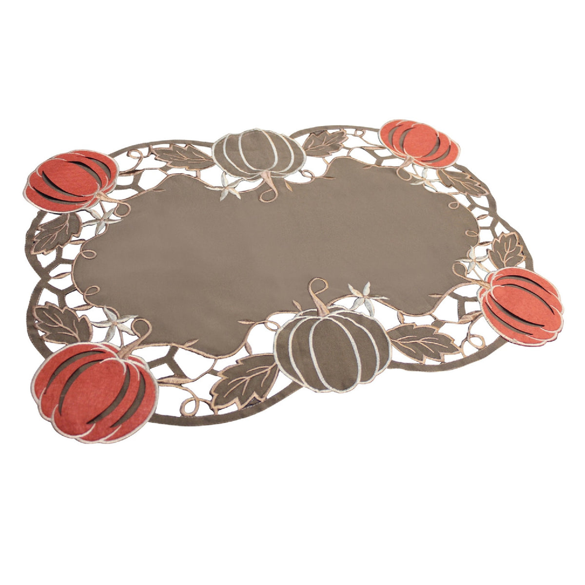Fall Pumpkins Placemats 18 Inch 6-Pack Brown and Orange Table Settings