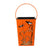 Halloween Candle Lantern Luminary 7.25" Orange Cat and Bats