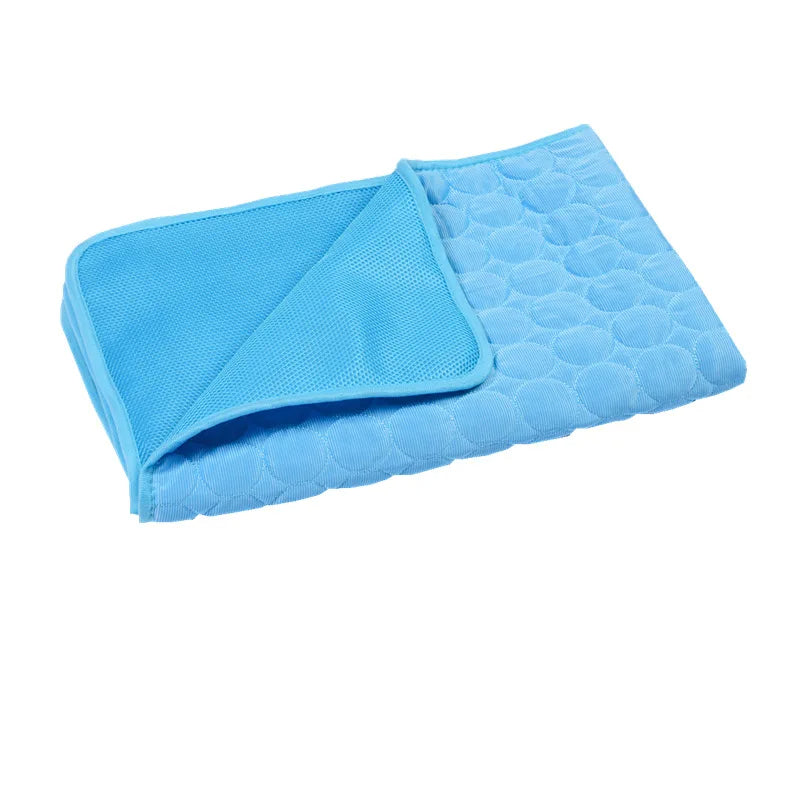 Dog Mat Cooling Washable Breathable Pet Dog Bed, Large (Blue)