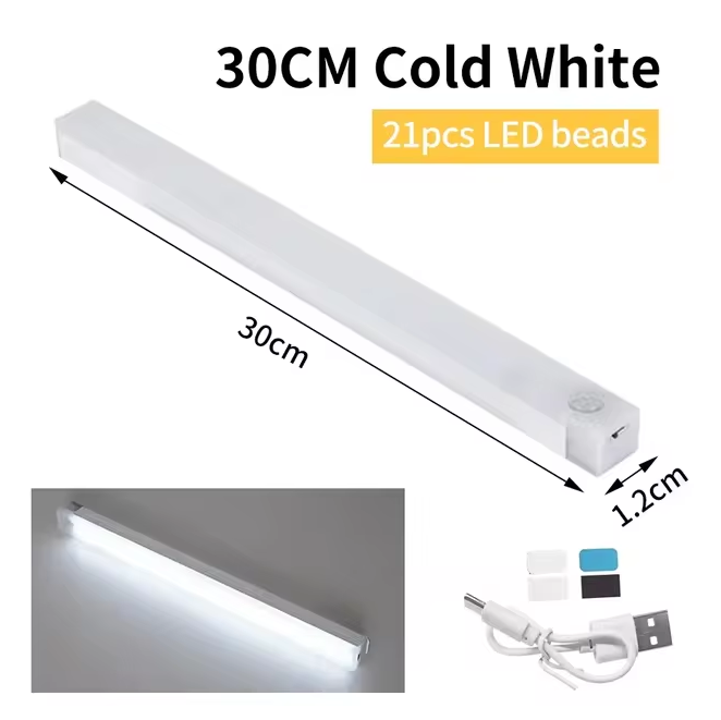 LED Motion Sensor Under Cabinet Light 30CM, Cold White