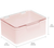 Plastic Cosmetic Storage Organizer Box Containers for Bedroom, Bathroom Vanity, Pink/Clear