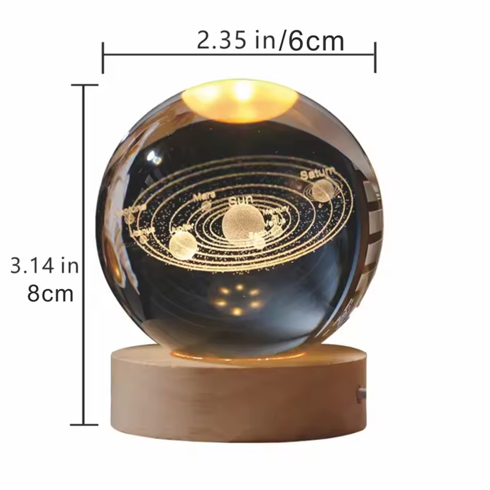 3D Lamp Galaxy Crystal Ball USB LED Night Light