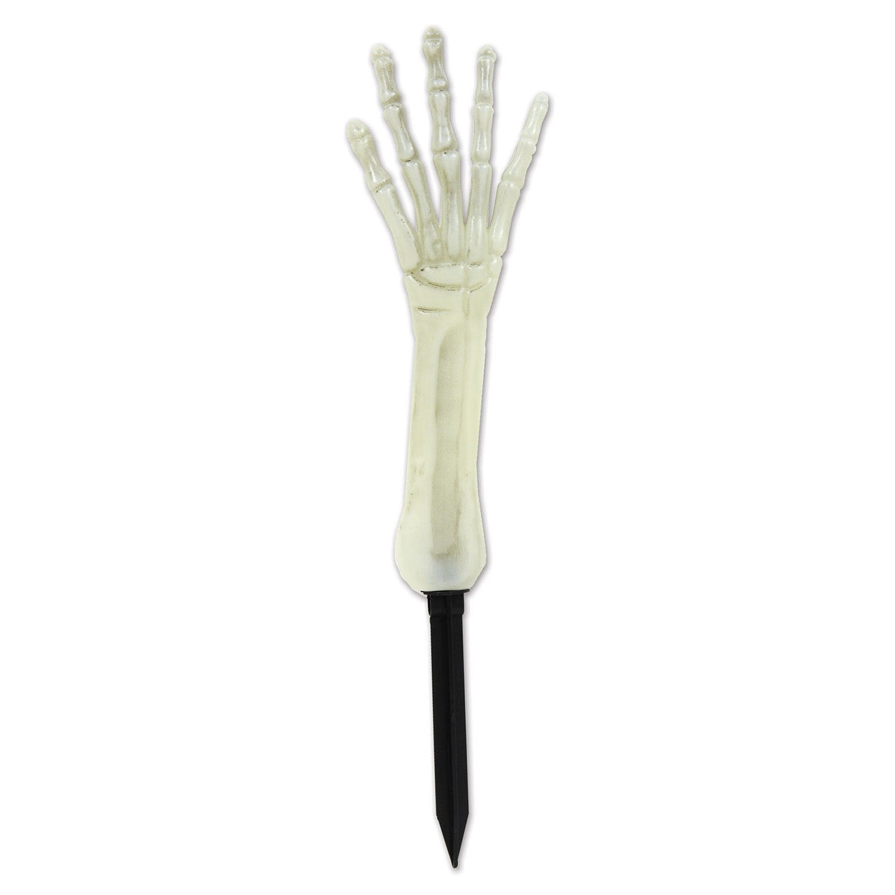 Halloween Yard Stakes Pack of 6 Ivory and Black Creepy Nite-Glo Skeleton Hand